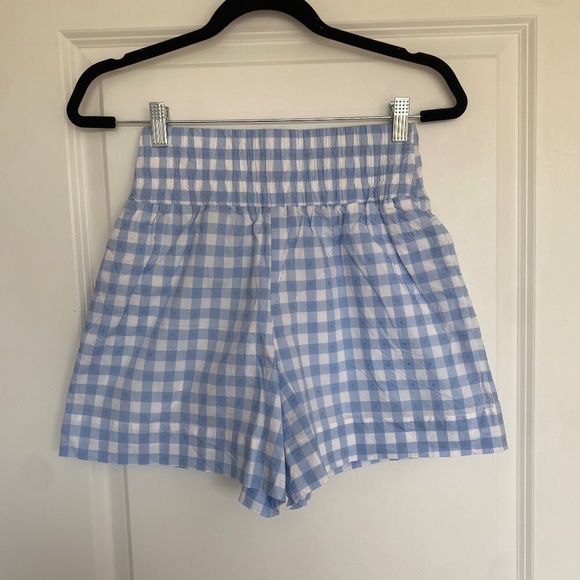 NWOT Hill House 100% cotton Livie Nap Shorts in Blue Clip Dot Check Size XS - Picture 4 of 9